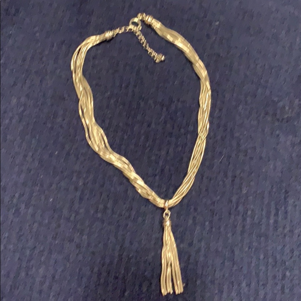 Silver tone flexible multi-strand pendant necklace